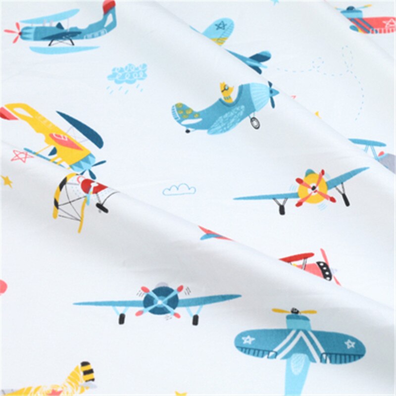 Flytryk babytøj kjole bomuld twill stof gør-det-selv syning plaster hjem dekoration materiale tekstil bomuldsstof: Sort / 150 x 160cm