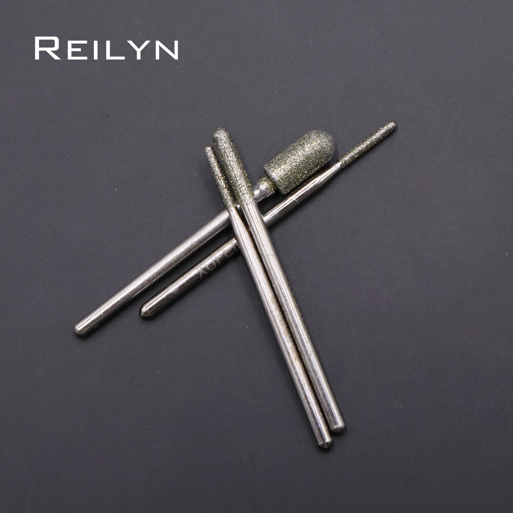 2.35Mm Schacht Grit 150 #10 Stuks Diamant Slijpen Burr Emery Slijpen Punt Diamant Metalen Jade Diamant peeling Bit