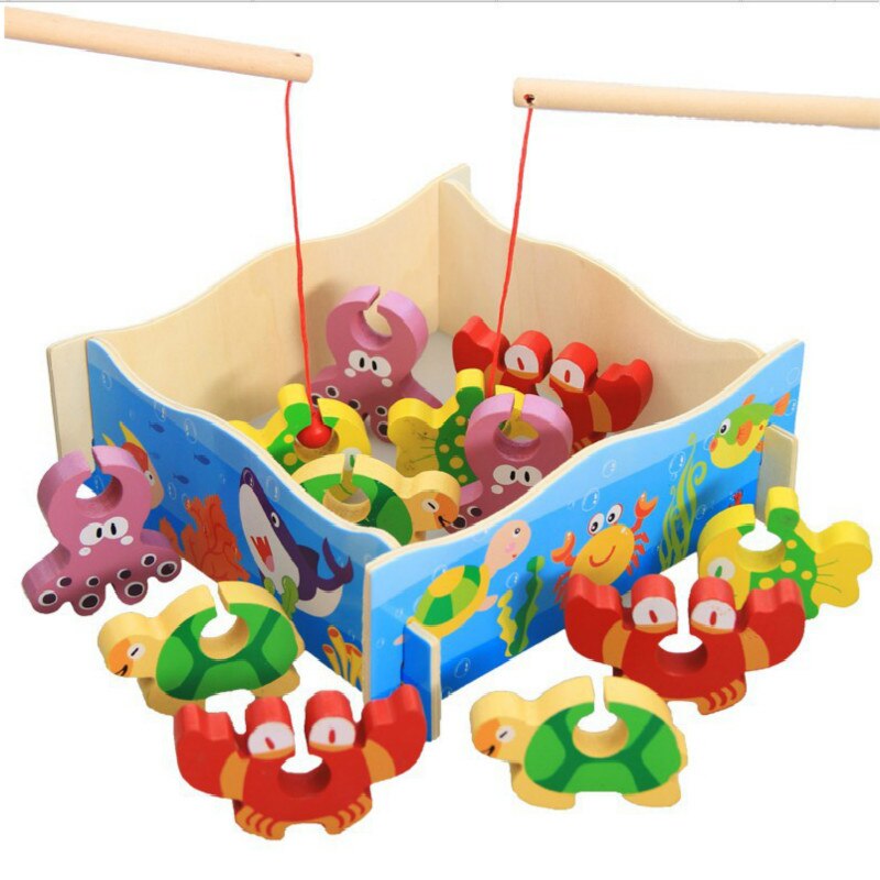 Kinderen Houten Speelgoed 3D Stereo Vissen Game Gunstig Intelligentie Training hand-oog Coördinatie Vissen Speelgoed voor Kinderen