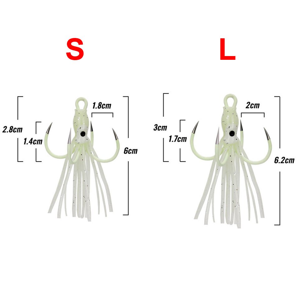 Hoge Carbon Staal Lichtgevende Vissen Jig Head Octopus Vishaken Accessoires Inktvis Vishaken Jig Haak