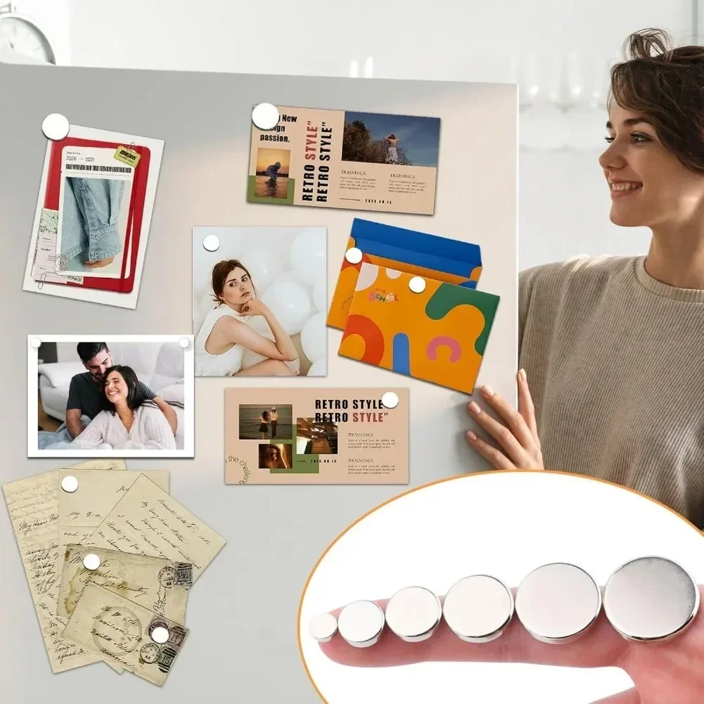 Super strong round magnets. powerful magnets for refrigerators, diy projects, construction, scientific research, crafts, and office use. super strong