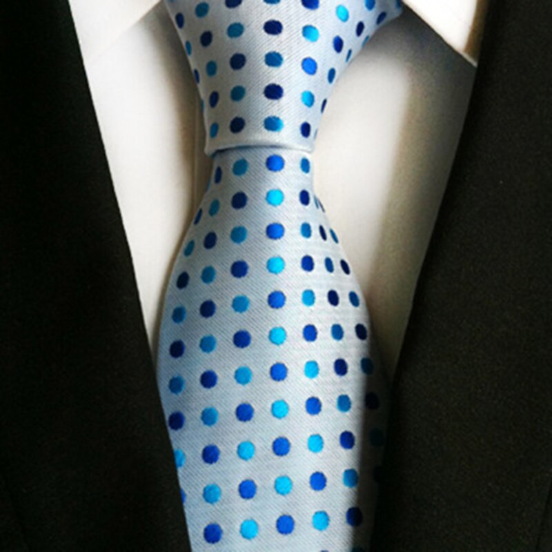 GUSLESON-Corbata de lunares florales para hombre, corbata informal de 8cm de seda, azul y rojo, de negocios, boda, corbatas formales para el cuello, accesorios