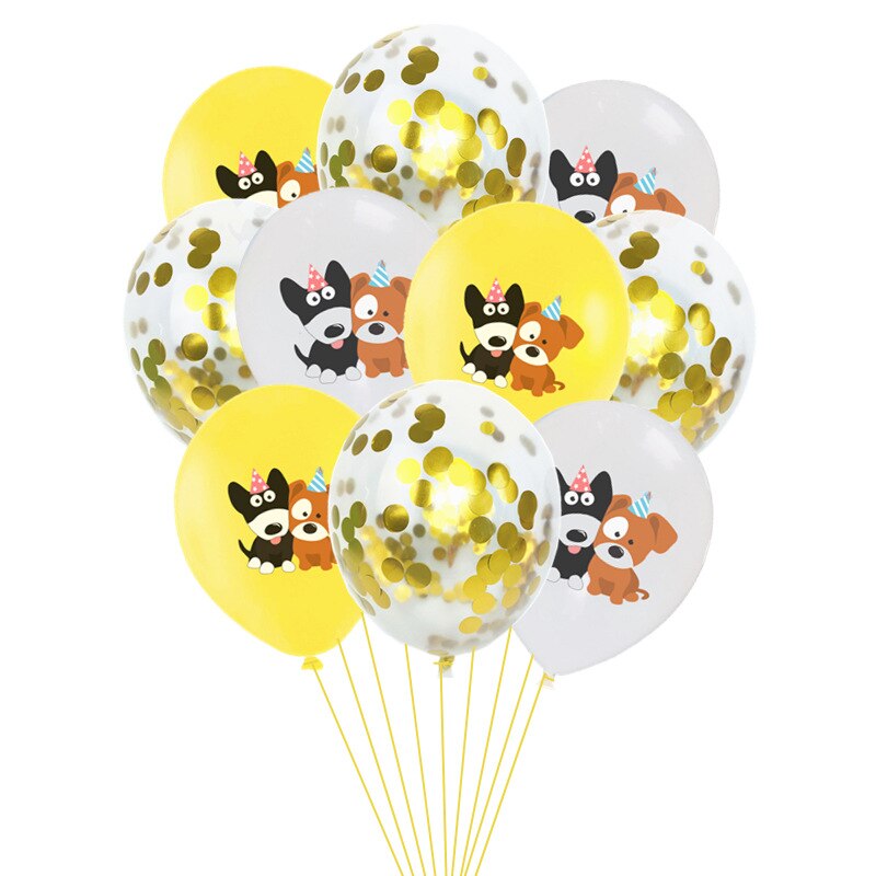 Ballon en latex imprimé chien, 10 pièces, 12 pouces, décoration de