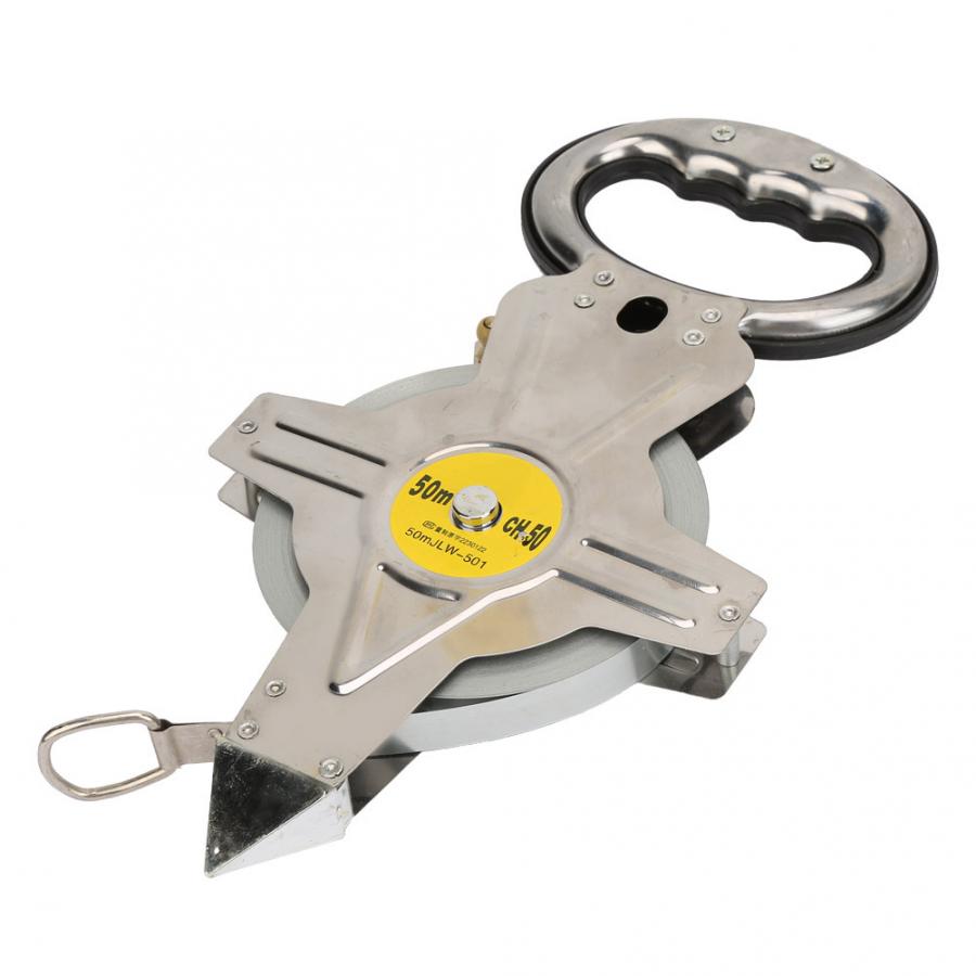 50M Stainless Steel Tape Measure Retractable Metric Ruler Construction Surveying Tool