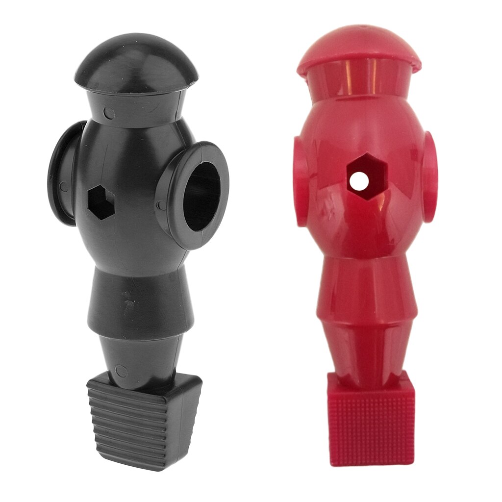 Set of 2 Foosball Man Table Football Soccer Player Replacement Spare Parts for Dynamo Table Black & Red