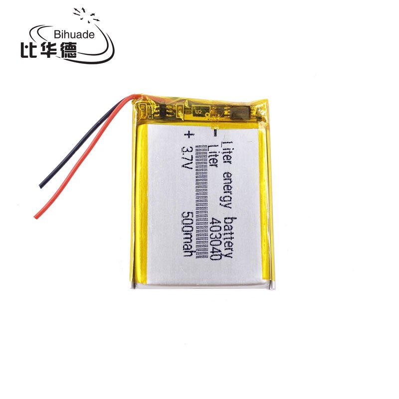 Batería de polímero de litio de 3,7 V, 043040, 403040, 500mAh, MP3, MP4, GPS, Bluetooth, 4x30x40mm, batería de litio pequeña, estéreo, bluetooth, GPS