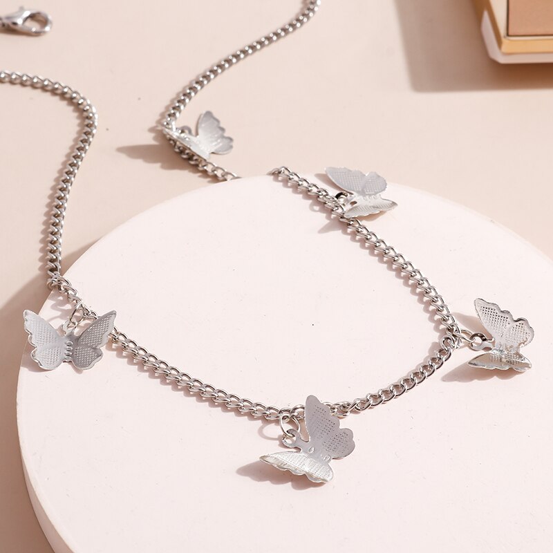 3D Vlinder Kwasten Kettingen Voor Vrouwen Metalen Dier Hanger Goud Zilver Kleur Ketting Choker Ketting Party Sieraden