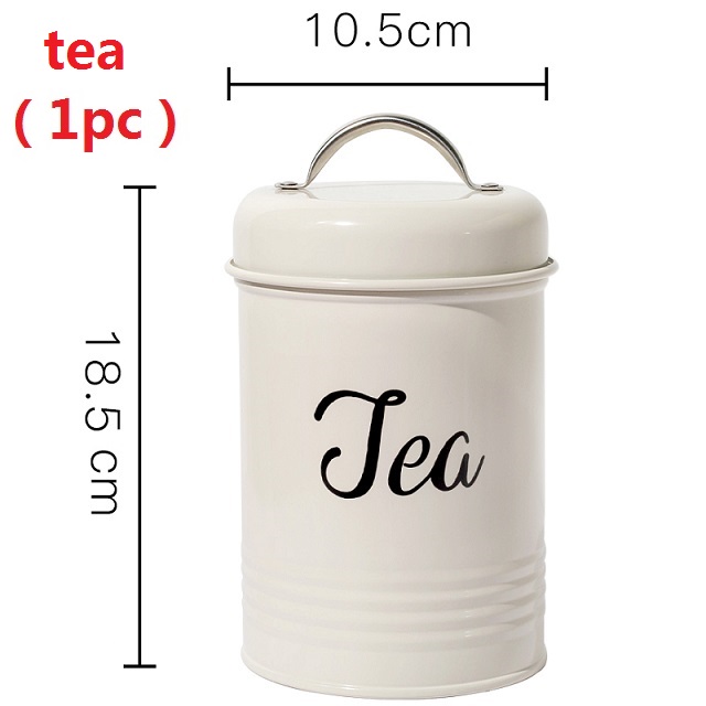 1-3 pc te kaffe sukker oppbevaringsflasker krukker jern sukker beholder holder kan oppbevaringsflasker godteri oppbevaringsbokser forseglet beholder: Te  ( 1 pc )