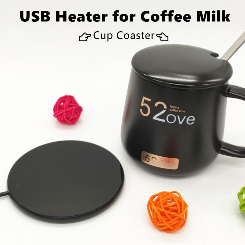 55℃ Thermostatic Mug Warmer With Indicator Light And Switch USB Smart Cup Heater Tea Makers Heating Coaster