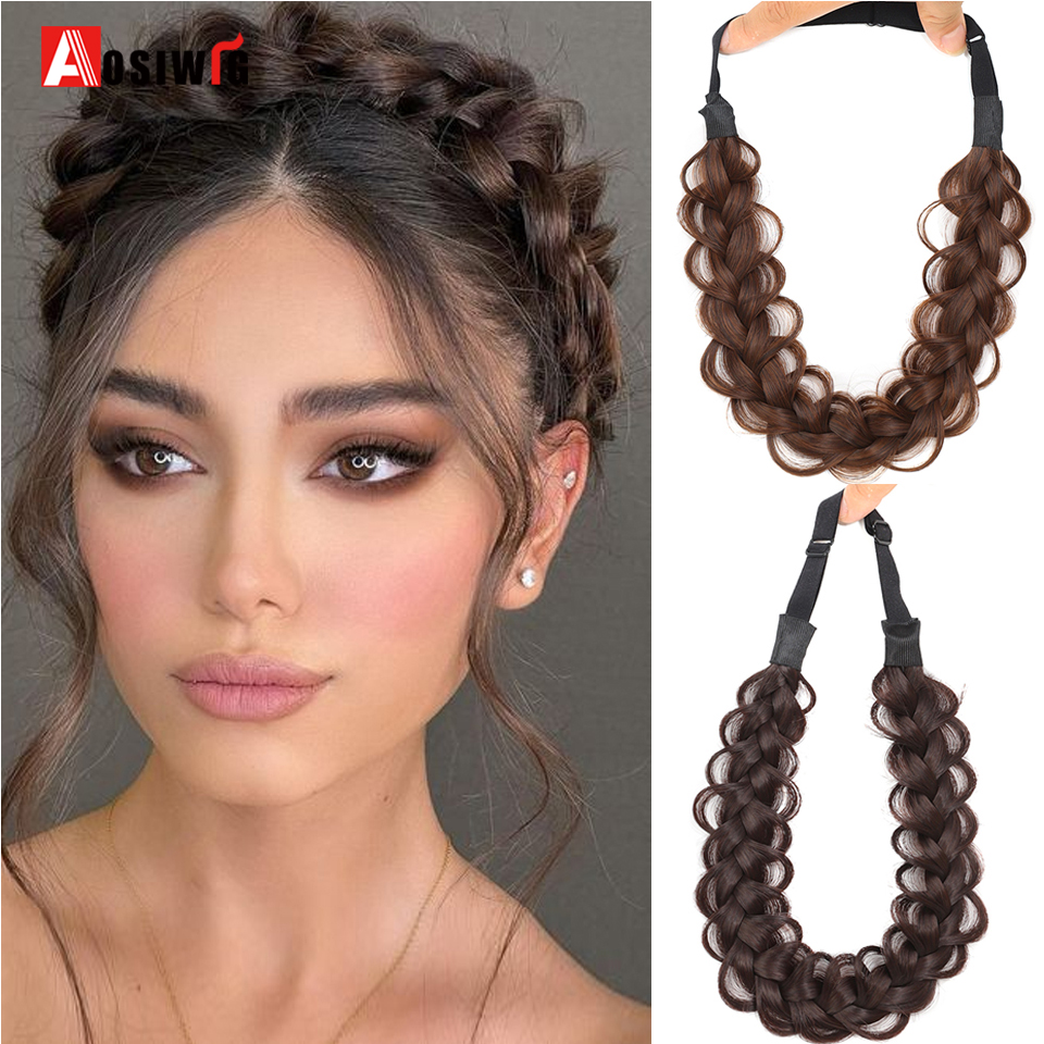 Accesorios para el cabello de para mujeres y niñas, peluca sintética, bandas para el cabello, diadema Vintage, trenzas, diademas, accesorios para peluca de cabello