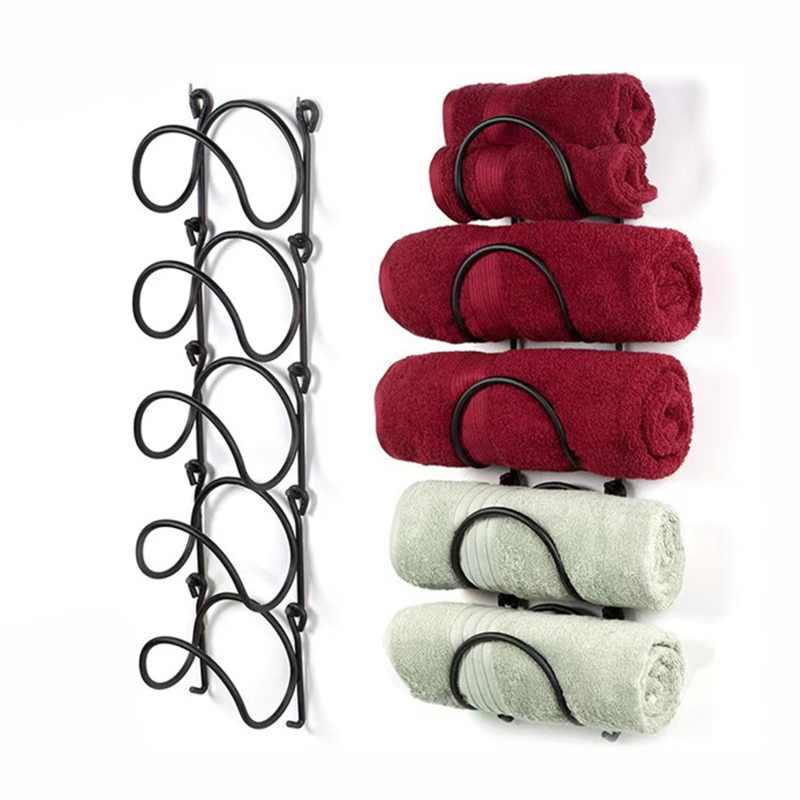 Wine Rack Iron Material Towel Wine Bottle Holder For Wall Wall-Mounted Wine Organizer Shelf Wine Display Shelf Home Organizaer