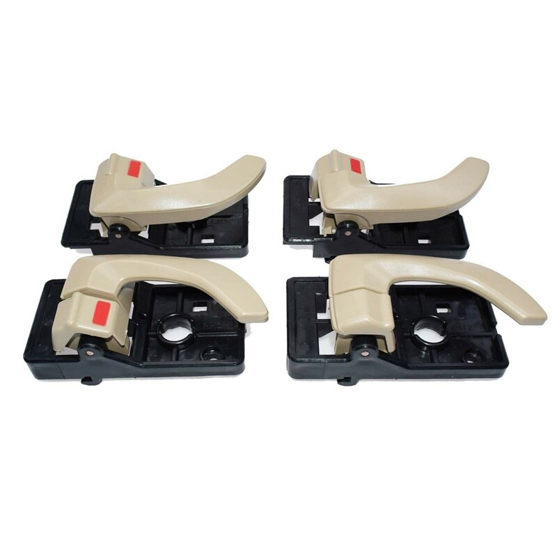 4PCS Car Interior Door Handle Left Right Inside Door Handle Replacement Set for Hyundai Tucson 2005 Beige