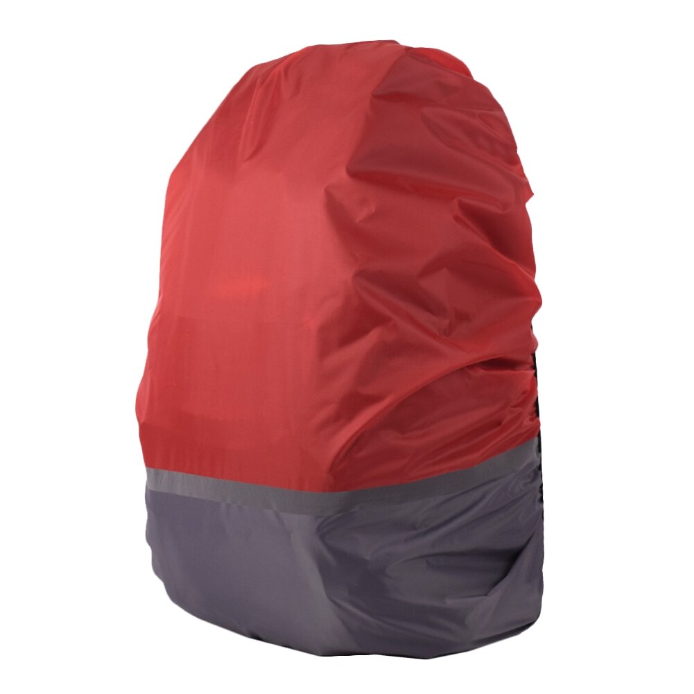 Rygsæk regndæksel 18-25l reflekterende vandtæt taskeovertræk udendørs camping rejser regntæt støvtæt betræk til rygsække: Rød