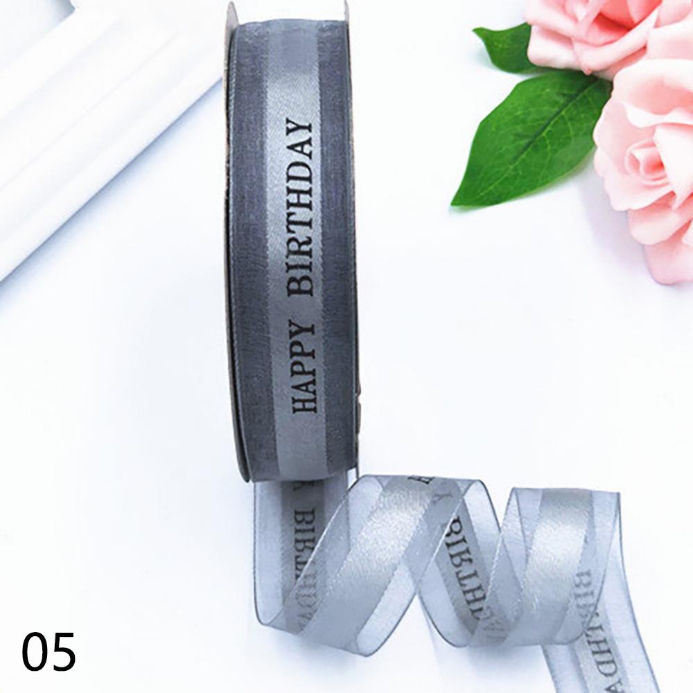 Rubans en Polyester pour décoration de gâteau d'anniversaire, 25mm, décoration de carte de noël pour fête de mariage, bricolage fait à la main, emballage de , rubans décoratifs: GRAY