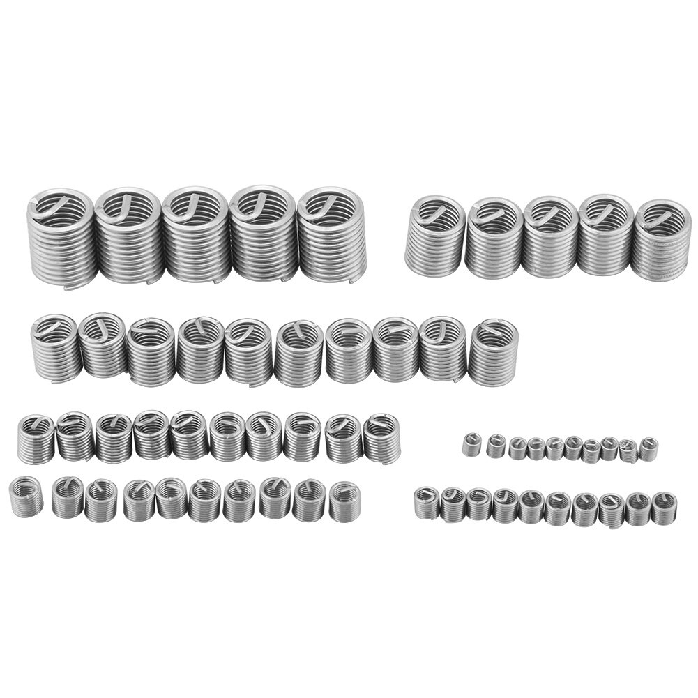 60pcs Stainless Steel Fastening Thread Insert Set Easy Install Repair Tool Industrial Spiral Wire Screw Sleeve Wear Resistance