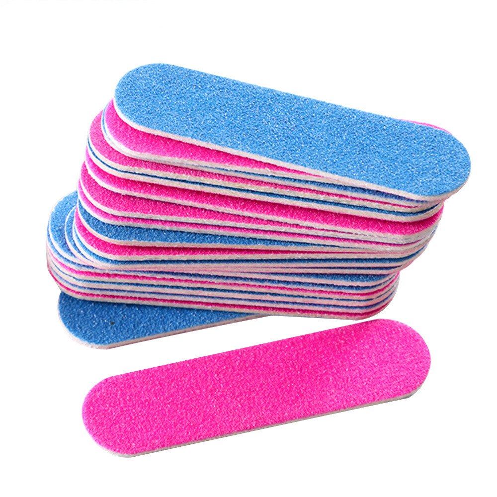 Limes à ongles jetables, 100 pièces, papier de verre en bois pour manucure, Double face, petit tampon à ongles