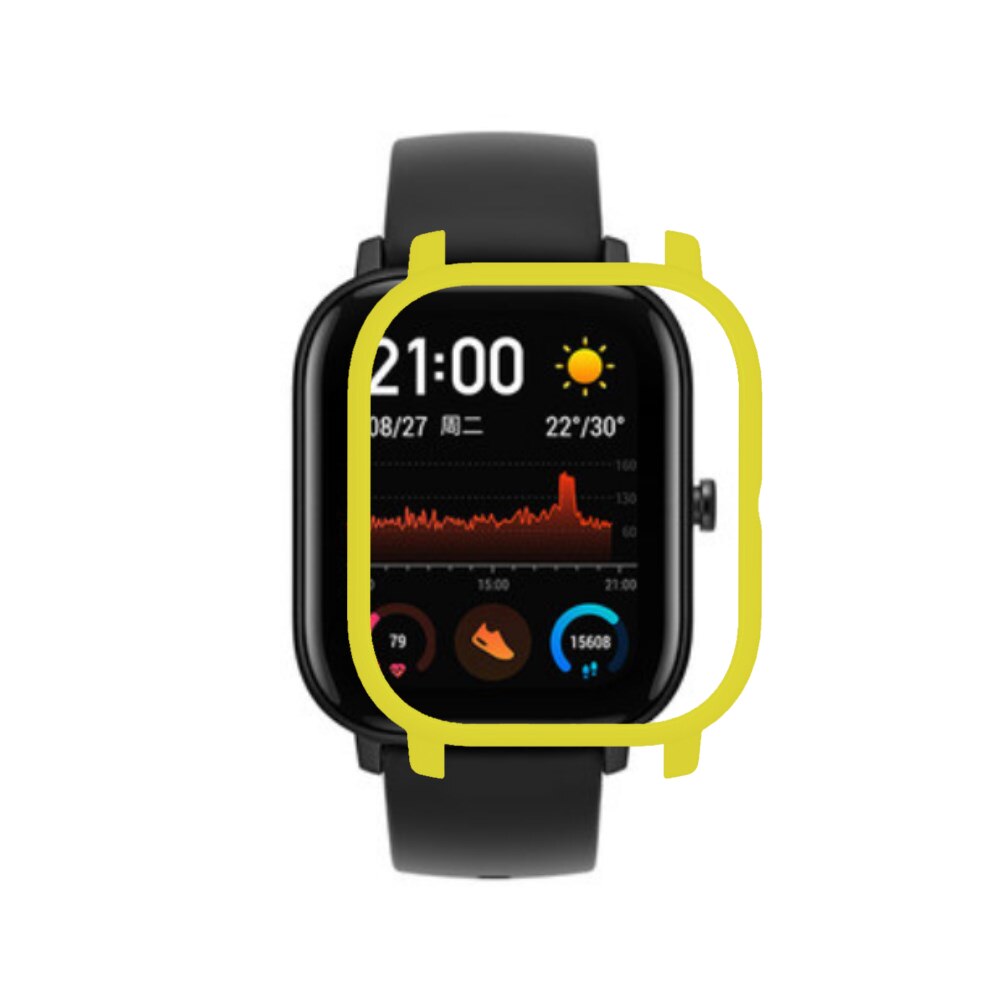 Cubierta colorida de la caja del marco para Xiaomi Amazfit GTS Smart Watch protector de la cáscara para Xiaomi accesorios del reloj Huami Amazfit gts: Amarillo