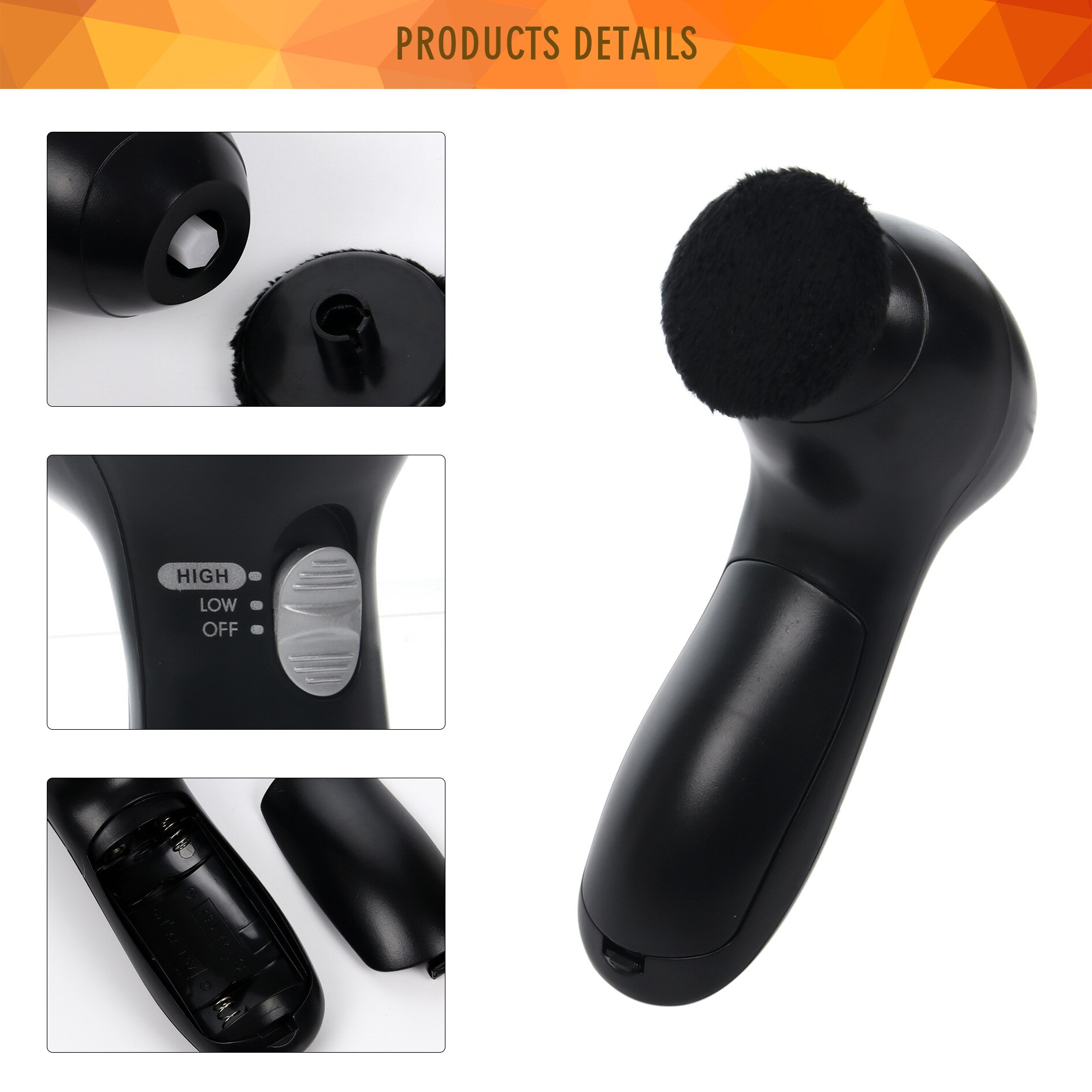 Hand-held Shoe Shine Portable Electric Rechargeale Shoe Polishing Machine Multi Four Shoe Brush for Cleaning