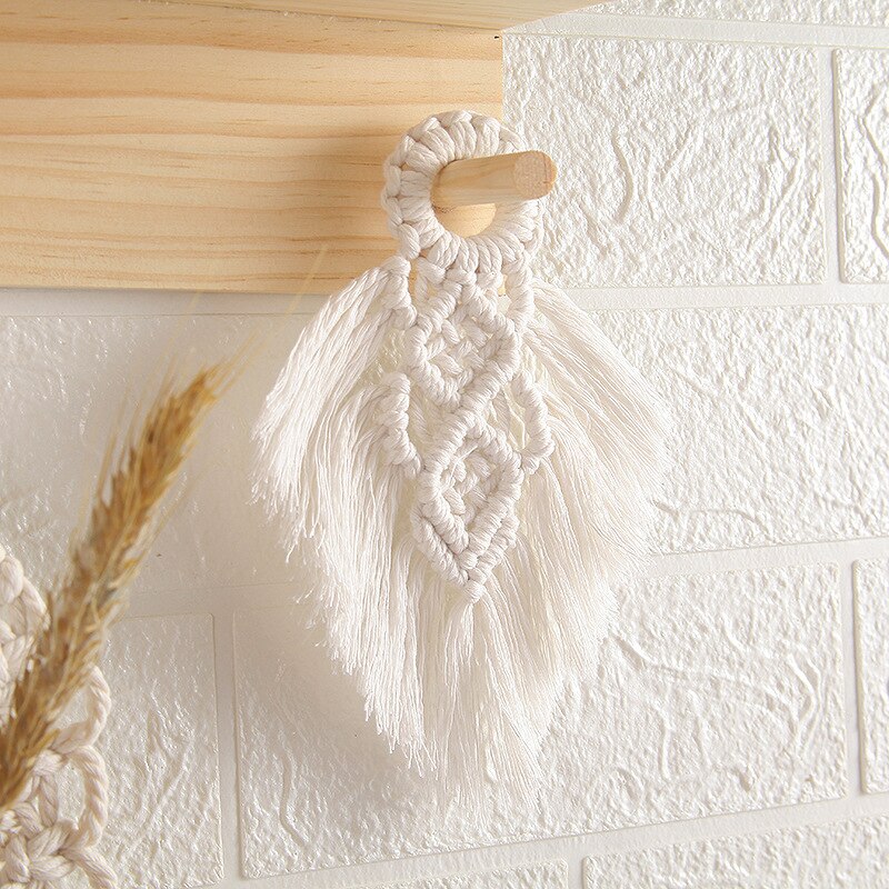Colgante de pared de macramé para decoración del hogar, colgante tejido a mano para decoración de habitación de niñas, boda, , navidad
