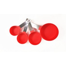 Stainless Steel Measuring Cups Spoons Kitchen Baking Cooking Stainless Steel Silicone Black Gray Red Measuring Tools Set
