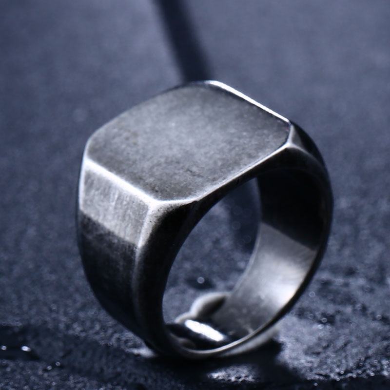 Beier vintage 316l ring i rustfrit stål gammel stil enkel ring til mænd antikke smykker llbr 8-453r