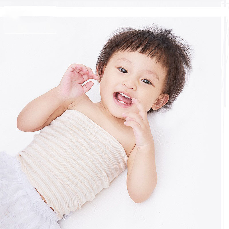 Baby gekleurde katoenen buikomtrek hoge elastische naadloze verzorging baby navel slabbetjes bescherming navel buik 2 stuks