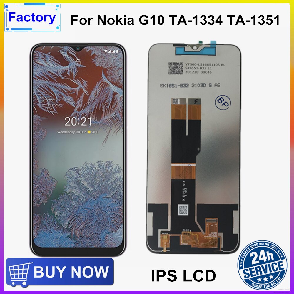 100% - zoll-ips-lcd-display für nokia  g10 , 6.52 -zoll-lcd-display-touchscreen-digitizer-einheit für  g10 ta-1334 ta-1351 ta-1346 g20 g30