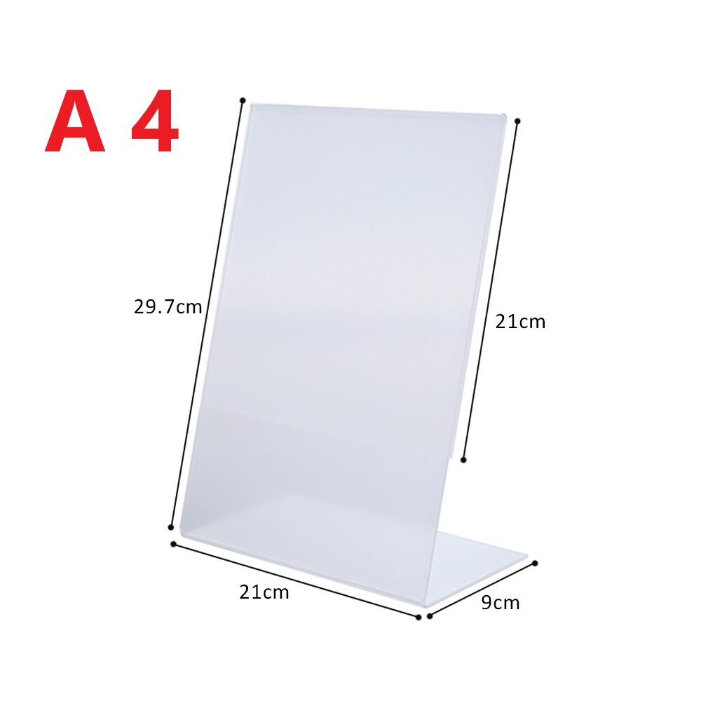 5Pcs A4/A5/A6 Acrylic Display Stands Poster Holder Menu Frame Photo Frame Holder Showing Leaflet Holder QR Code Frame Stands: A4