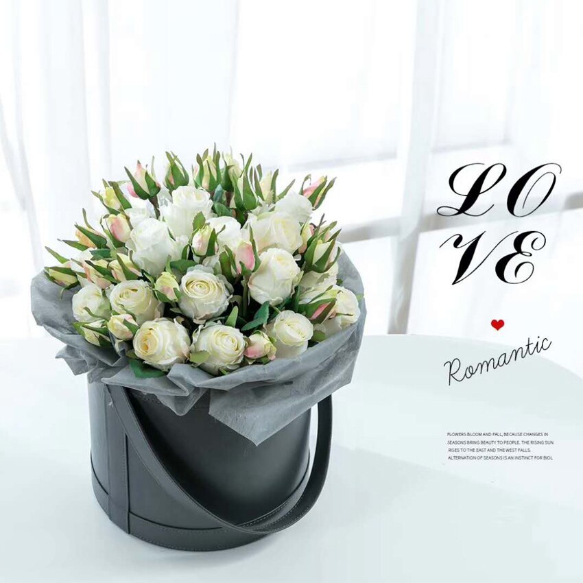 Valentinsdag rund blomsterboks emballasje bøtte blomsterbutikk familie bryllup dekorasjon blomsterbukett fest oppbevaringsboks