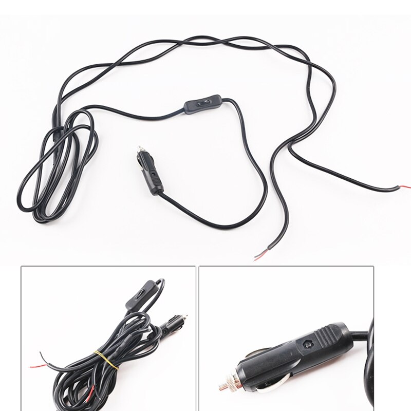 12V Cigar Lighter Socket Connector with On/Off Toggle Switch and 2 Connectors Modified Car Wiring Harness