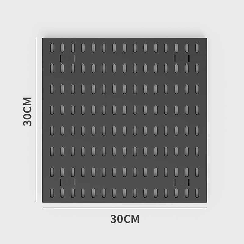 Nuevos accesorios de tablero perforado DIY, estante colgante, ganchos de almacenamiento, organizador de pared sin perforación, organización artesanal para garaje, cocina y habitación: Gris