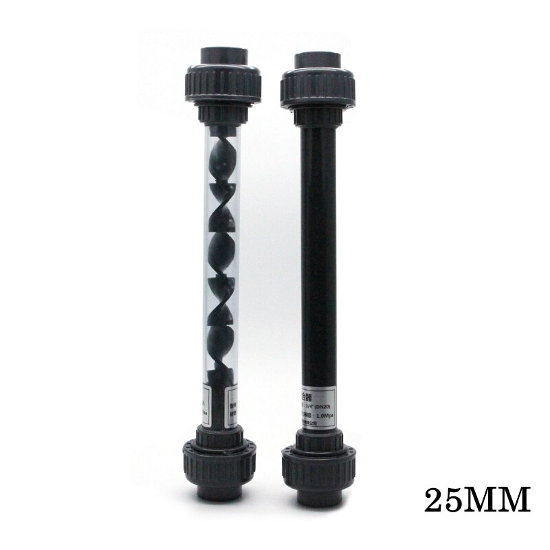 25MM PVC Helical Static Mixers Grey/Clear PVC Pipe Mixer Plastic Dosing Liquid Union SK Type Static Mixer
