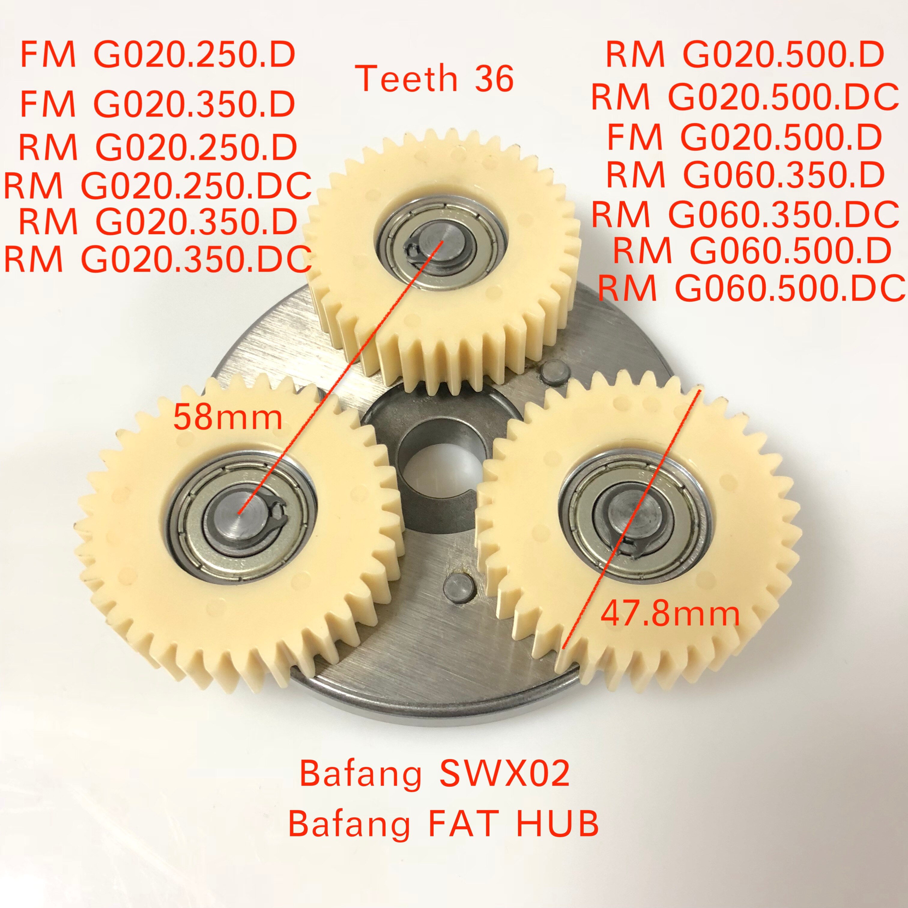 Bafang fat hub motor rm  g060.750 og rm  g020 swx 02 kobling nylon gear samling reservedel udskiftning