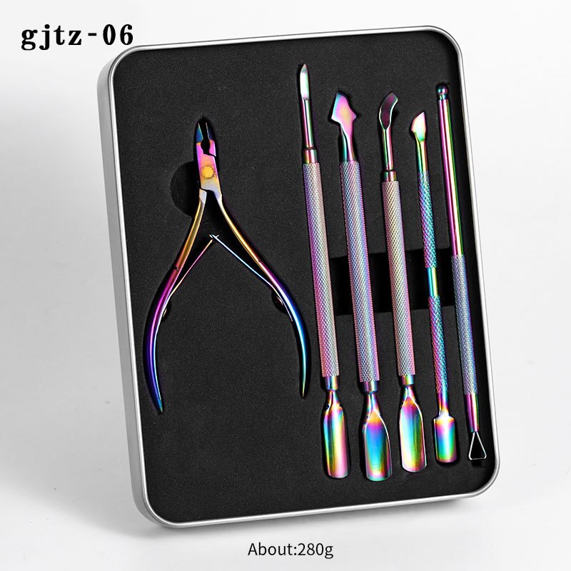 3/4/5/6 Stks/set Manicure Gereedschap Set Nail Schaar Clipper Cuticle Remover Nail Pusher Pedicure Valse nail Tip: G-GITZ06