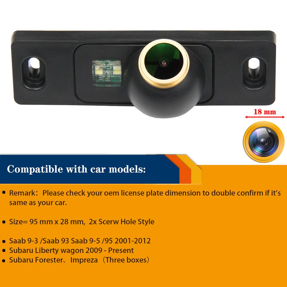Hd 1280 x 720p gylden bil bakfra rygg backup kamera til subaru skogbruker impreza tre kasser saab 93 9-3 95 9-5 frihet vogn