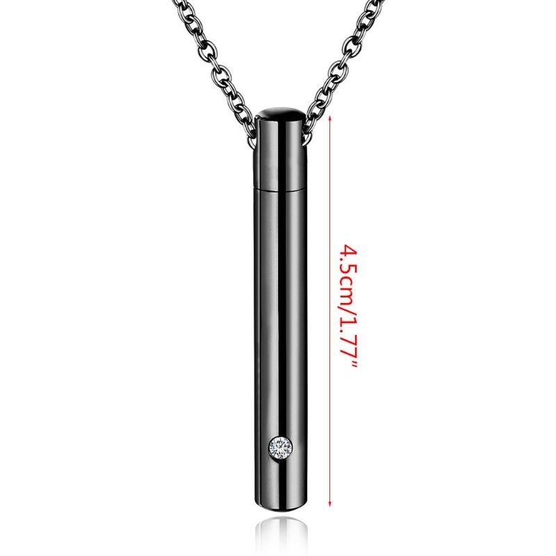 Cylinder Pet Cremation Urns Necklace Stainless Steel Ash Memorial Container Hold