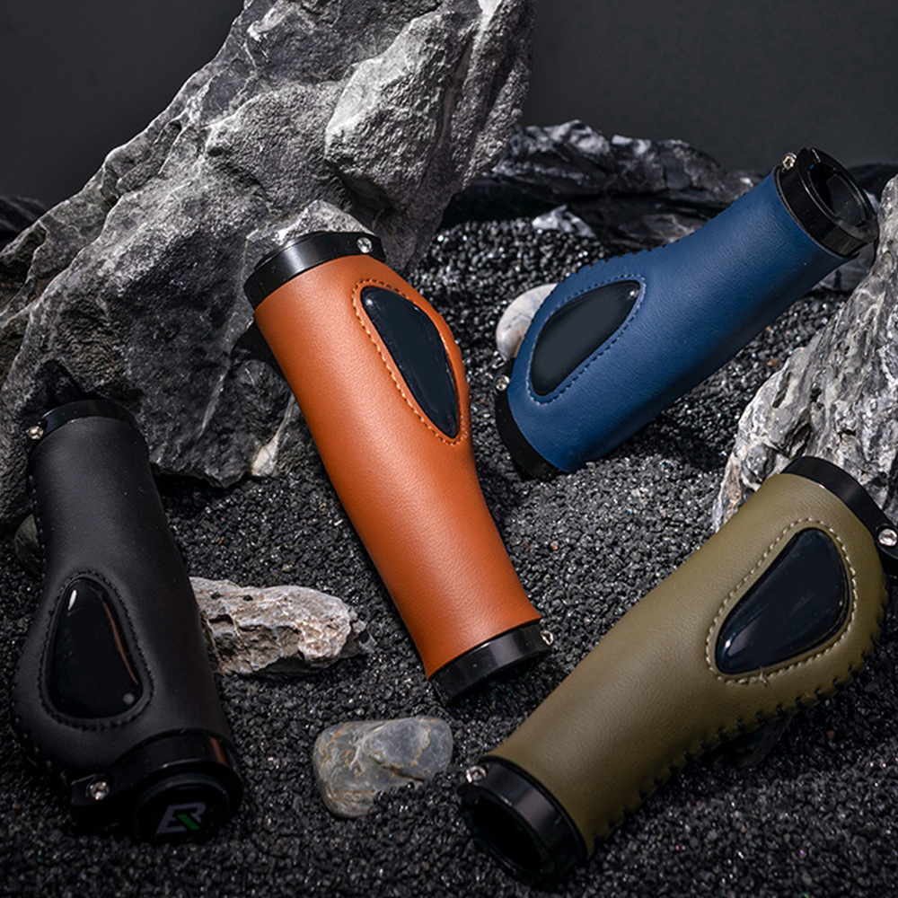 Bike Fiber Leather Grips Dead Fly Bike Grips Bike Accessories Bike Grips Brown Leather Anti-Slip Handlebar Covers