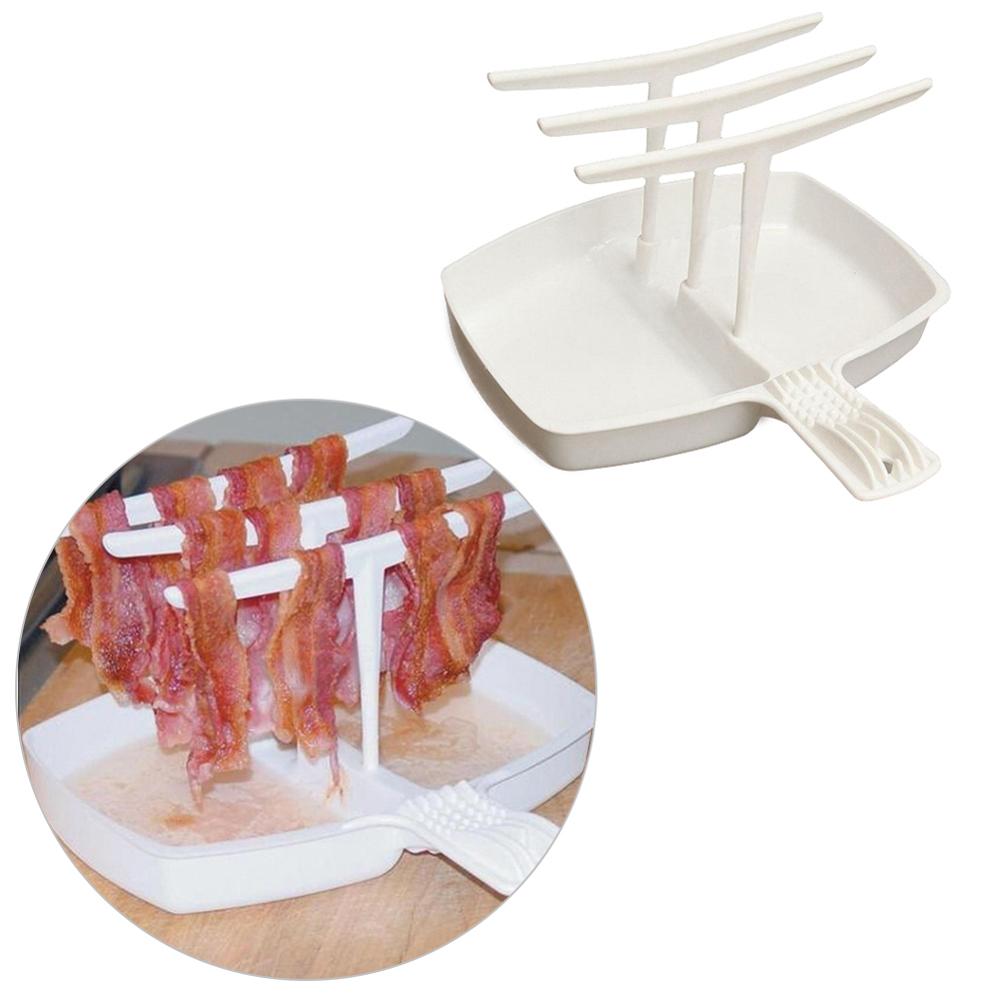 Grill bacon grillstativ komfurbakke bacon sprødere bbq grill husholdningsbacon plast stående: Default Title