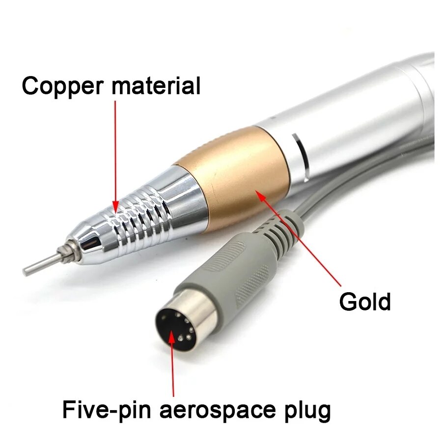 35000RPM Nail Drill Pen Handpiece For Electric Nail Art Manicure Pedicure Drill Machine Accessory Tool DC 3V-DC 12V 1A
