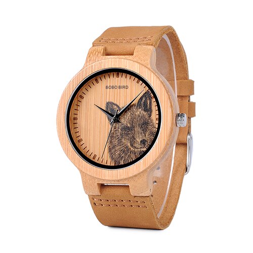 Bobo Vogel Bamboe Horloge Mannen Speciale Levensechte Uv Print Dial Gezicht Houten Polshorloge Relogio Masculino Uurwerken: C-P20-3