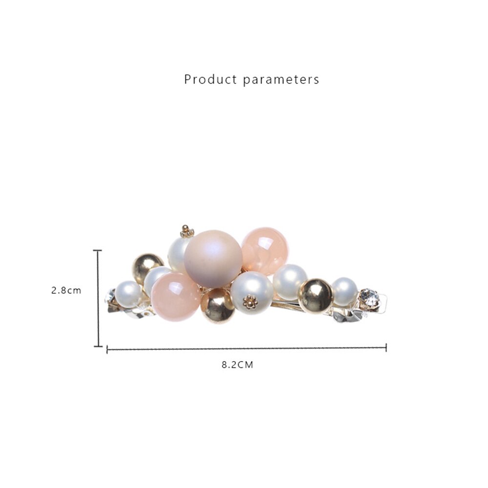 Geometric Hairpin - Imitation Pearl & Rhinestone - Trendy Korean Sweet Style - Women's Hair Accessories