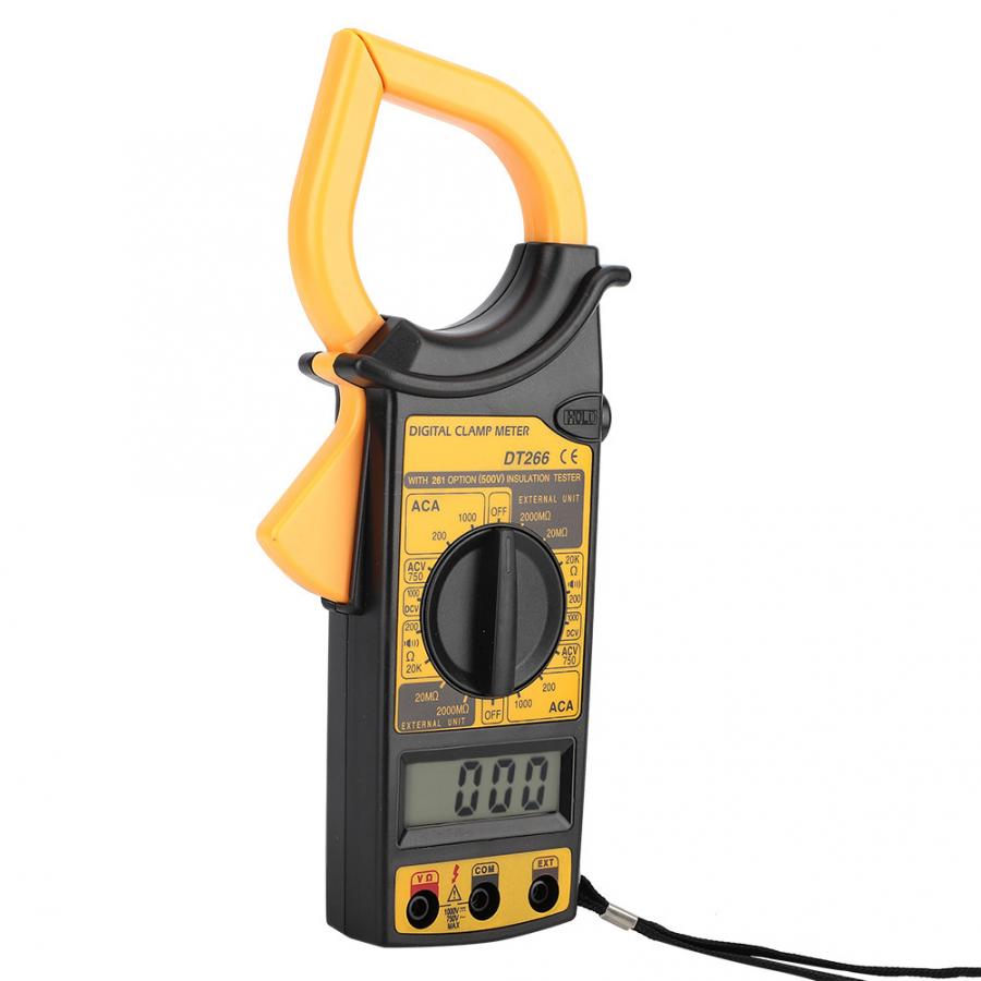 Digital Clamp Meter DT266 Digital Clamp Multimeter 1999 Counts AC DC Volt Resistance Tester Clamp Multimeter