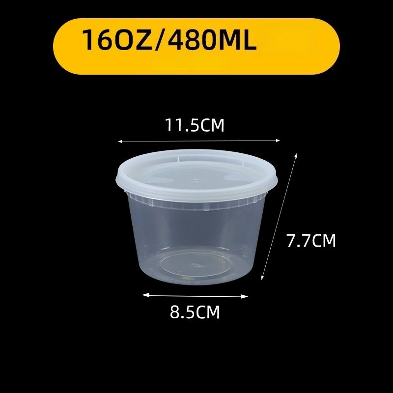 Freshware Food Storage Containers Plastic Deli Containers with Lids Soup Meal Prep Containers BPA Free Stackable Leakproof: Light Grey