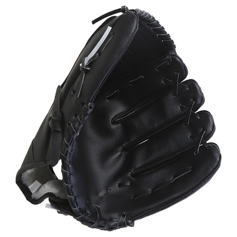 1pc Baseball Glove PU Thickened Glove Pitcher Training Glove No Baseball for Kid: Black