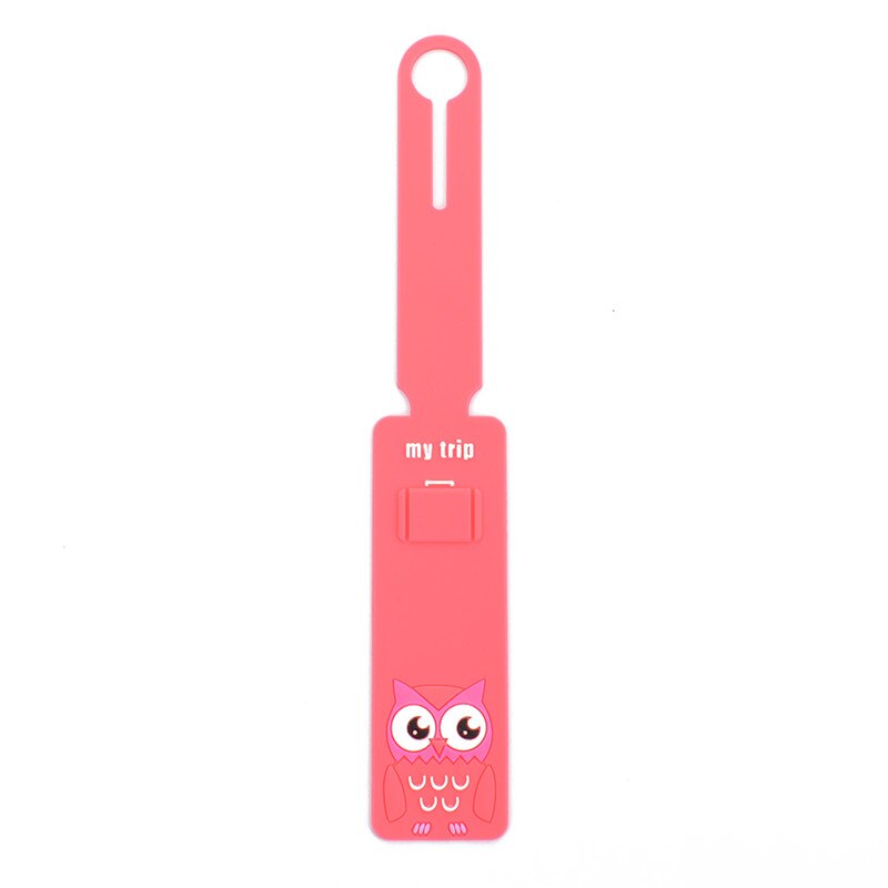 1 Pcs Funny Cartoon Animals Travel Luggage Label Straps Luggage Tag Silicone Name ID Address Tags: Owl