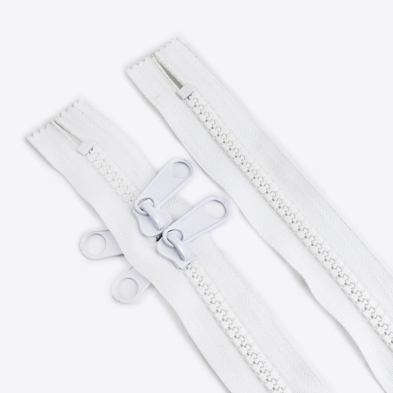 1/2/3/4/5/6Meters 10# Double Zip Sliders Resin Zipper For Tent Bags Outdoor Travel Long Coat DIY Clothing Sewing Accessories: White / 2Meters