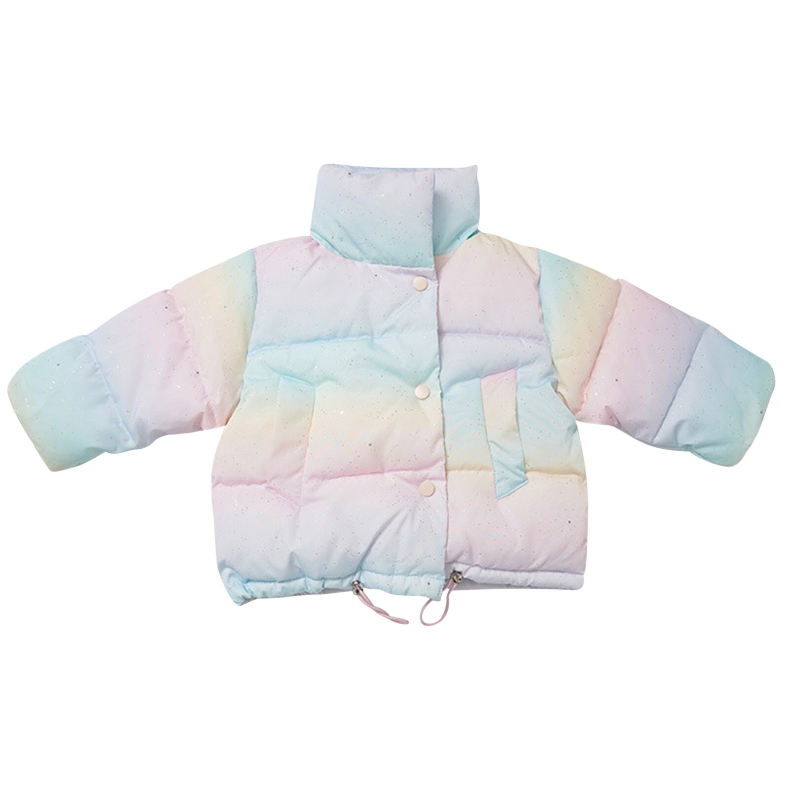 Baby Mädchen Kleidung Unten Kleinkind freundlicher Mädchen Winter warm Halten Regenbogen Mantel Unten Jacke gepolstert Mantel Winter Lange Hülse Jacke