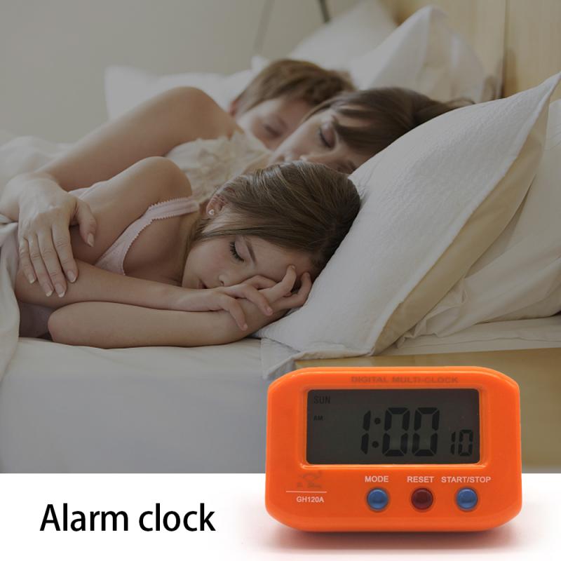 Portable Electronic Desk Clock Digital Electronic Alarm LCD Screen Data Time Calendar Small Table Clock With Snooze Backlight