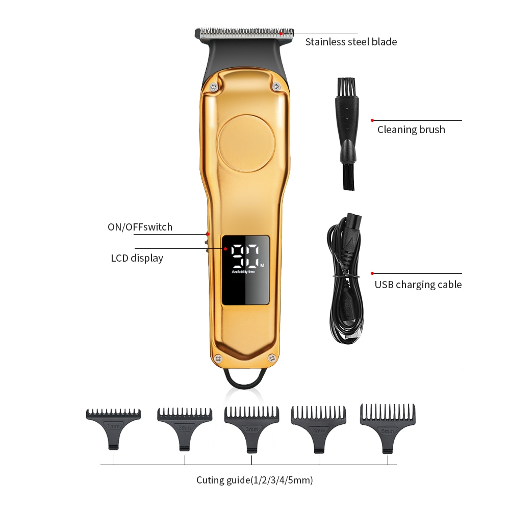 Tondeuse à cheveux professionnelle + rasoir électrique rasoir sans fil tondeuse à barbe Rechargeable finition coupe de cheveux Machine tondeuse directe