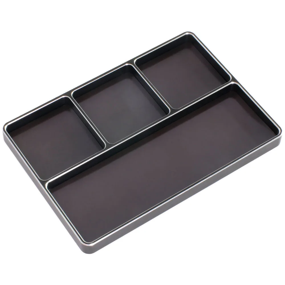 Bandeja de tornillos para herramientas de coche RC, caja de tuercas con imán para TRX4 scx10 HSP 94111 94123 wltoys 144001 Tamiya tt02 arrma Kraton tyfón: Negro